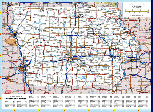IOWA CITY HIGHWAY ROAD MAP GLOSSY POSTER PICTURE PHOTO BANNER city county
