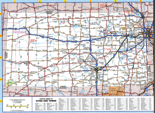 Copy of KANSAS STATE ROAD HIGHWAY MAP GLOSSY POSTER PICTURE PHOTO BANNER city county topeka