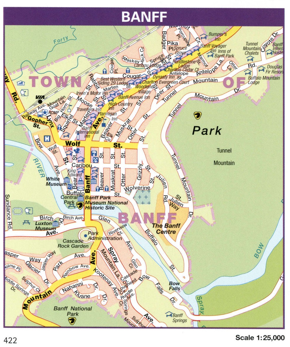Banff Alberta Canada Map Ca Glossy Poster Picture Photo Print Banner Conversationprints