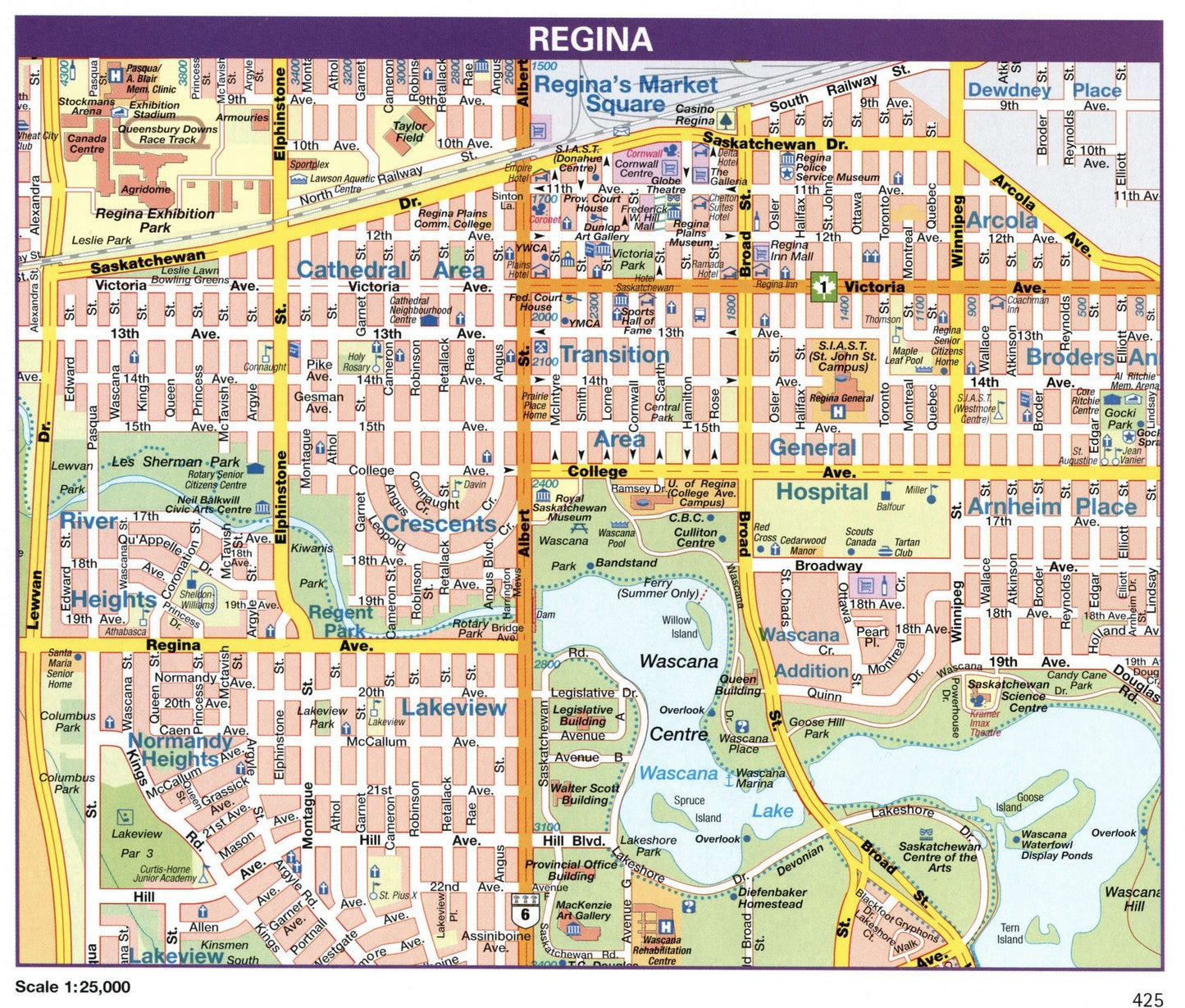 Regina Saskatchewan Canada Map Glossy Poster Picture Photo Print Banner Conversationprints