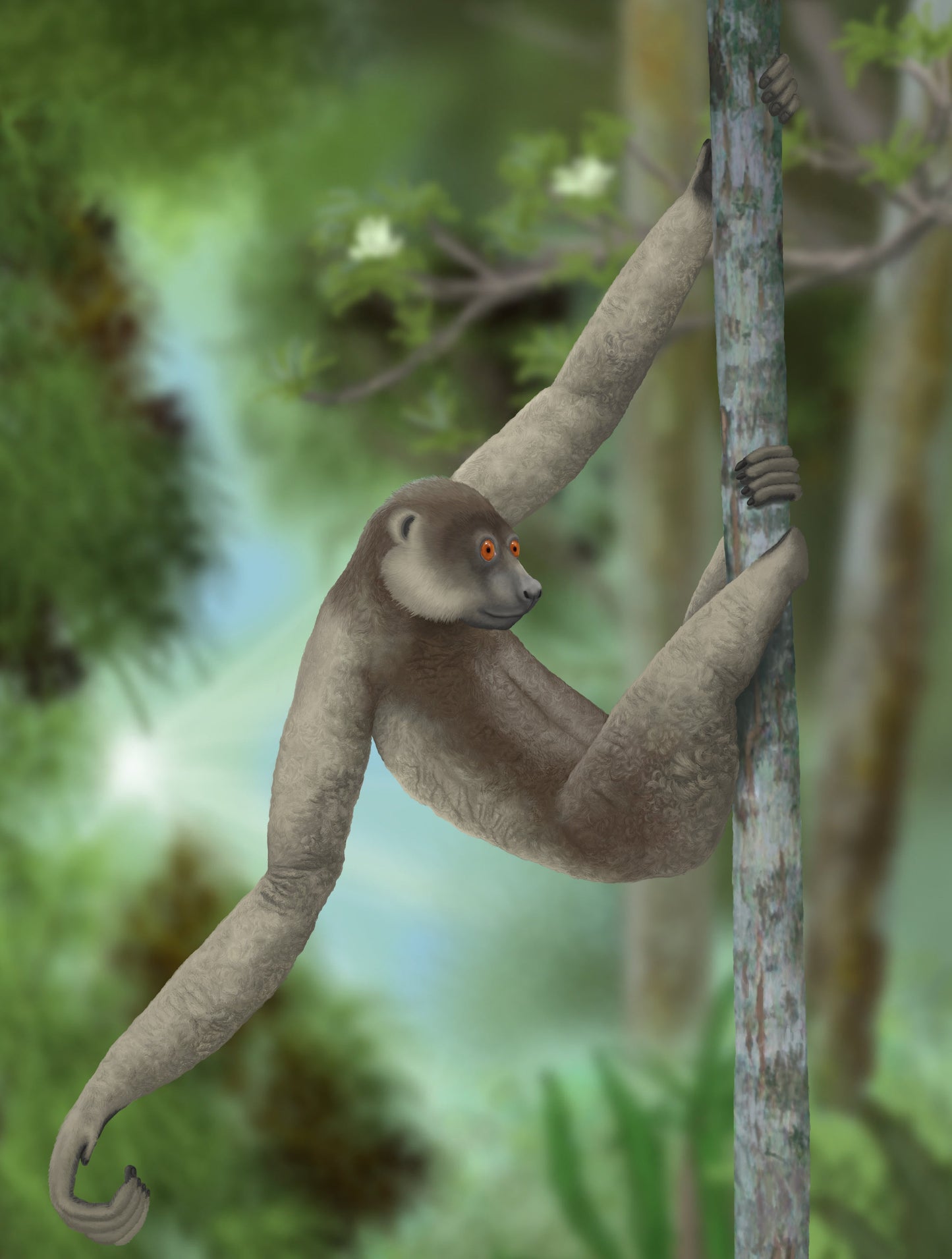 Extinct Palaeopropithecus Lemur Glossy Poster Picture Photo Print Banner Conversationprints