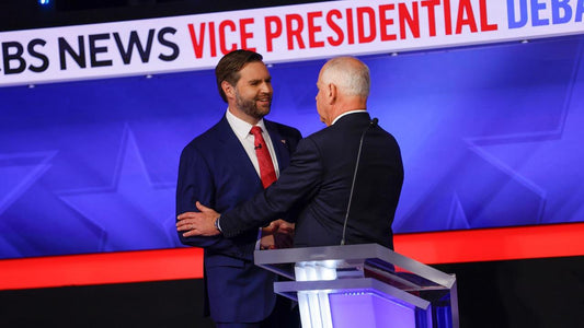 Jd Vance Tim Walz Debate Vp 2024 Handshake Glossy Poster Picture Photo Print Banner Conversationprints