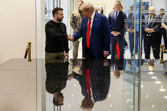Zelenskyy Trump Handshake Glossy Poster Picture Photo Print Banner Conversationprints
