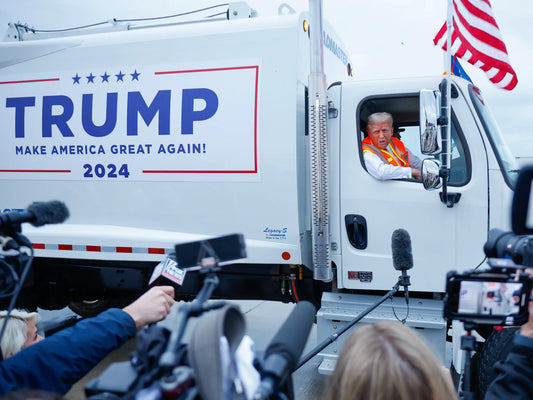 Trump Driving Garbage Truck Glossy Poster Picture Photo Print Banner Conversationprints