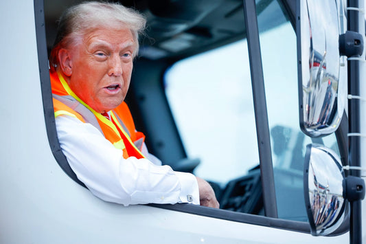 Trump Driving Garbage Truck 2024 Glossy Poster Picture Photo Print Banner Conversationprints