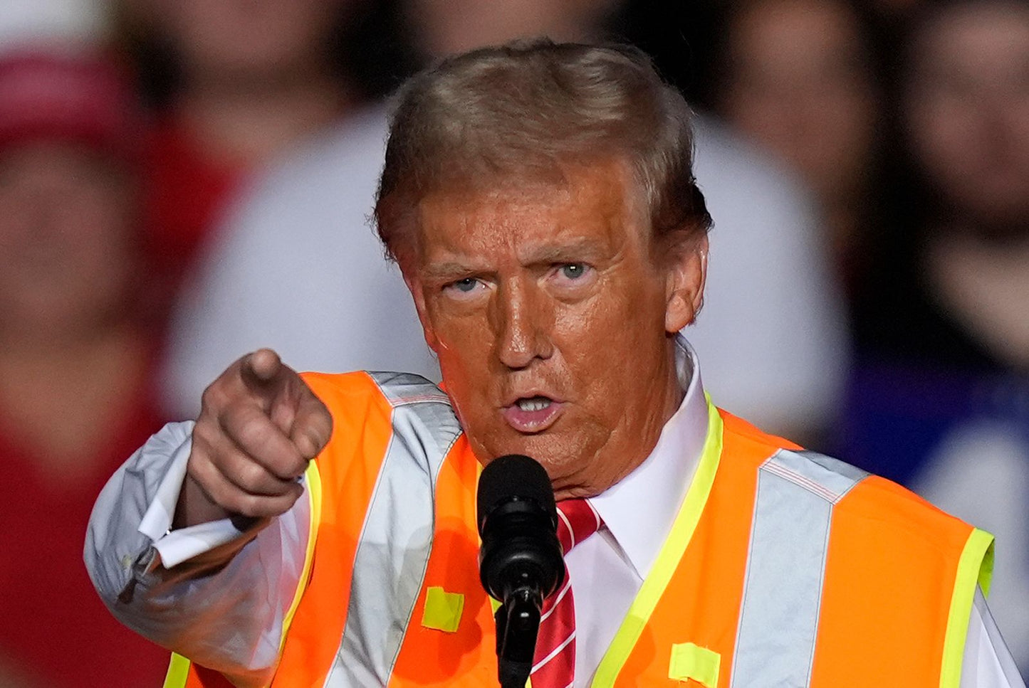 Trump Wearing Garbage Vest Glossy Poster Picture Photo Print Banner Conversationprints