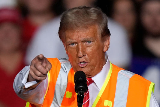 Trump Wearing Garbage Vest Glossy Poster Picture Photo Print Banner Conversationprints