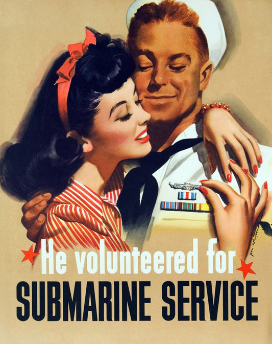 He Volunteered Submarine Service Glossy Poster Picture Photo Print Banner Conversationprints