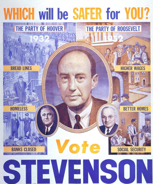 Adlai Stevenson Ii Campaign Sign Glossy Poster Picture Photo Print Banner Conversationprints