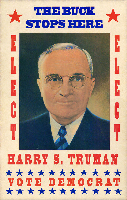 Harry Truman The Buck Stops Here Glossy Poster Picture Photo Print Banner Conversationprints