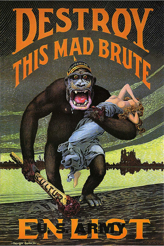 Us Army Enlist Ww1 Mad Brute Glossy Poster Picture Photo Print Banner Conversationprints
