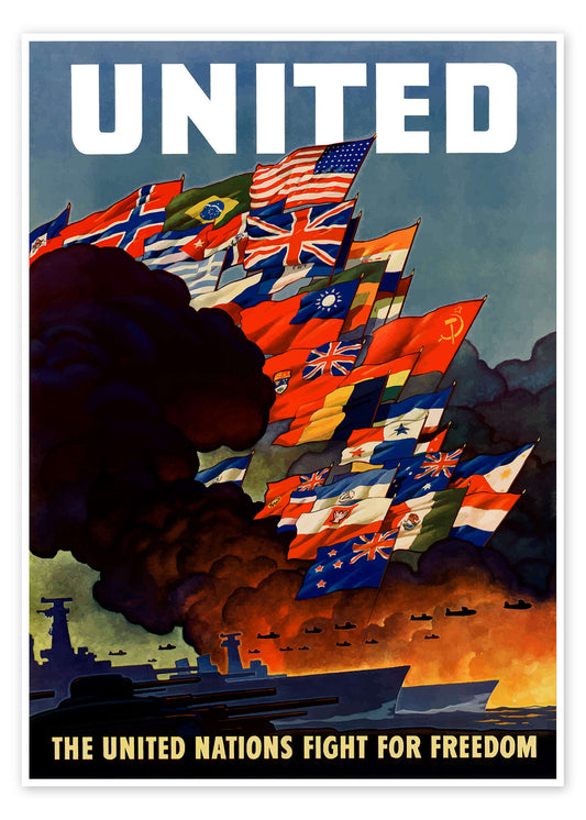 United Nations Allies Ww2 Freedom Glossy Poster Picture Photo Print Banner Conversationprints