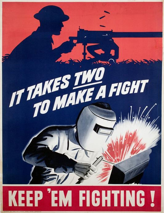 It Takes Two To Make A Fight Ww2 Glossy Poster Picture Photo Print Banner Conversationprints