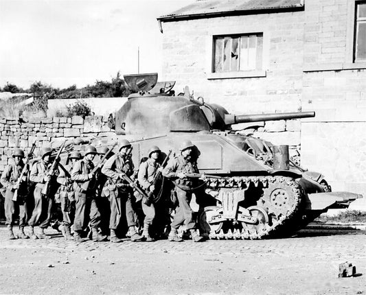 M4 Sherman Tank Troops Belgium Ww2 Glossy Poster Picture Photo Print Banner Conversationprints