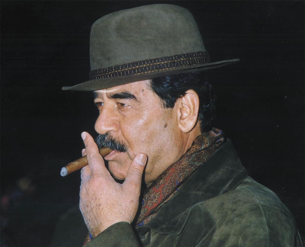 Saddam Hussein Smoking Cigar Glossy Poster Picture Photo Print Banner Iraq Conversationprints