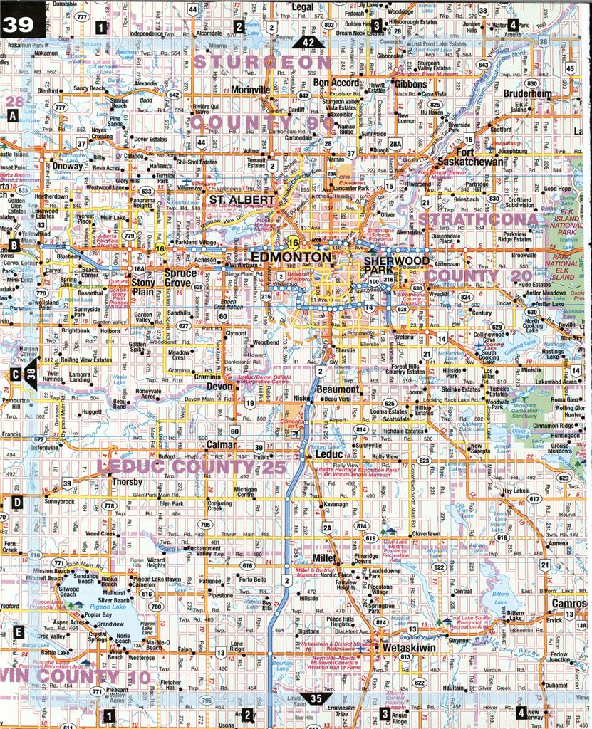 Edmonton Canada Road Map Glossy Poster Picture Photo Print Banner Conversationprints