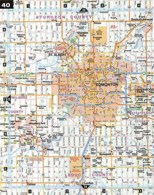 Edmonton Canada Road Map Glossy Poster Picture Photo Print Banner Ca Conversationprints