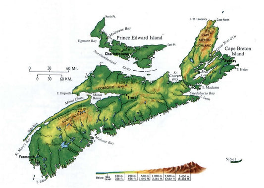 Prince Edward Island Canada Map Glossy Poster Picture Photo Print Banner Conversationprints