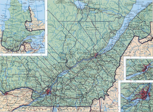 Quebec Canada Geographic Road Map Glossy Poster Picture Photo Print Banner Conversationprints