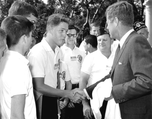 Young Bill Clinton John F Kennedy Glossy Poster Picture Photo Print Banner Conversationprints
