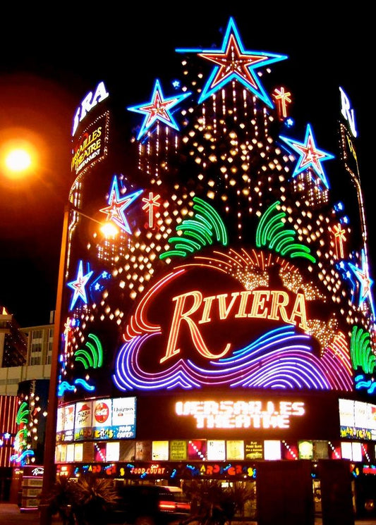 Riviera Las Vegas Hotel Facade Glossy Poster Picture Photo Print Banner Conversationprints