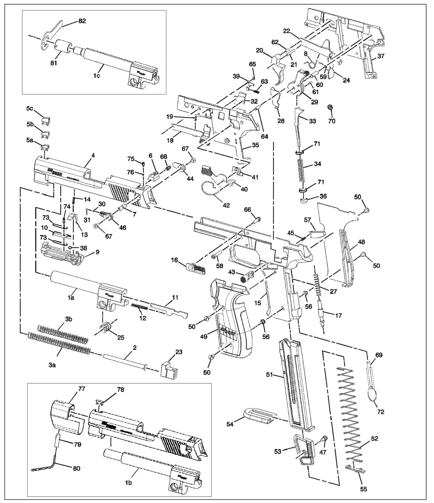 Sig Sauer Gun Diagram Parts Glossy Poster Picture Photo Print Banner Conversationprints