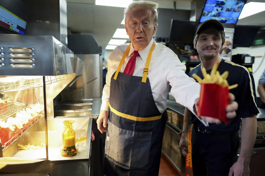 Trump Handing Out Fries Mcdonalds Glossy Poster Picture Photo Print Banner Conversationprints