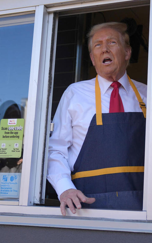 Trump Waving Mcdonalds Window Glossy Poster Picture Photo Print Banner Conversationprints