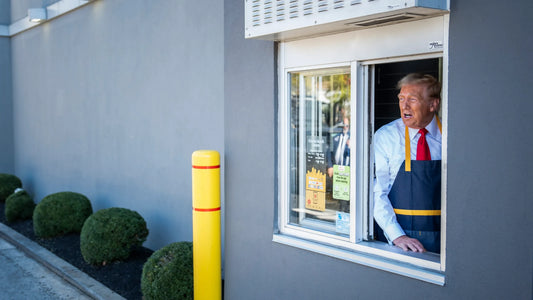 Trump Talking Mcdonalds Window Glossy Poster Picture Photo Print Banner Conversationprints
