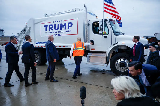 Trump Getting In Garbage Truck Glossy Poster Picture Photo Print Banner Conversationprints