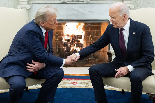 Trump Biden Meeting Handshake Glossy Poster Picture Photo Print Banner Conversationprints
