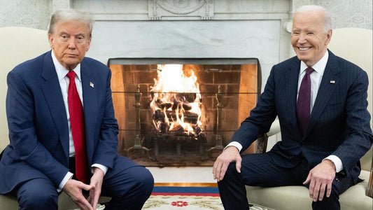 Trump Biden Smiling 2024 Meeting Glossy Poster Picture Photo Print Banner Conversationprints