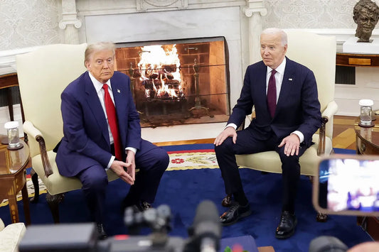 Trump Biden Meeting 2024 Glossy Poster Picture Photo Print Banner Conversationprints
