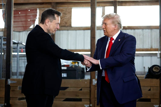 Elon Musk Trump Handshake Usa Glossy Poster Picture Photo Print Banner Conversationprints