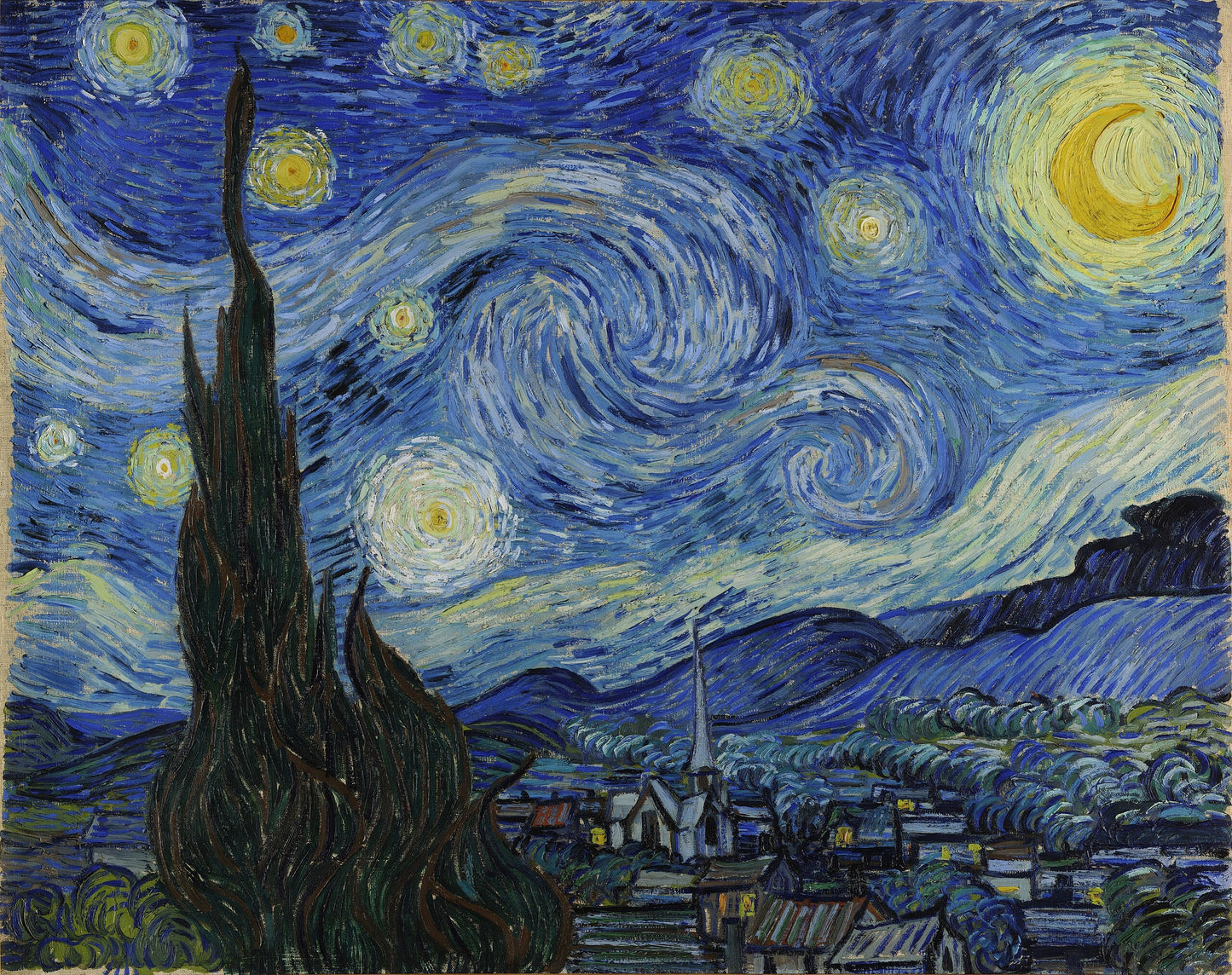 Van Gogh The Starry Night Glossy Poster Picture Photo Print Banner  Conversationprints