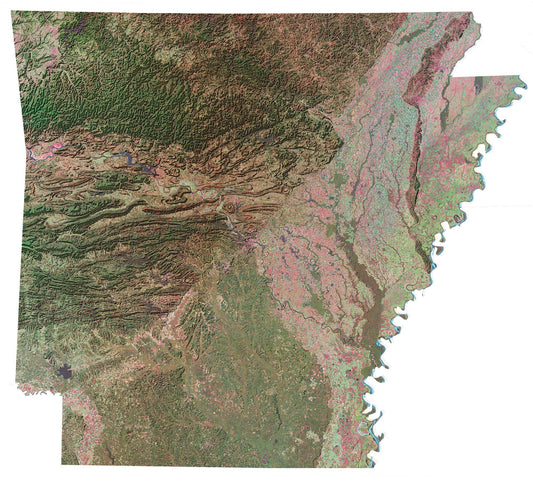 Arkansas Satellite Map Glossy Poster Picture Photo Print Banner  Conversationprints