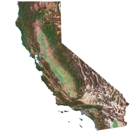 California Satellite Map Glossy Poster Picture Photo Print Banner  Conversationprints