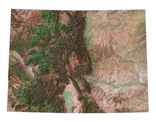 Colorado Satellite Map Glossy Poster Picture Photo Print Banner  Conversationprints