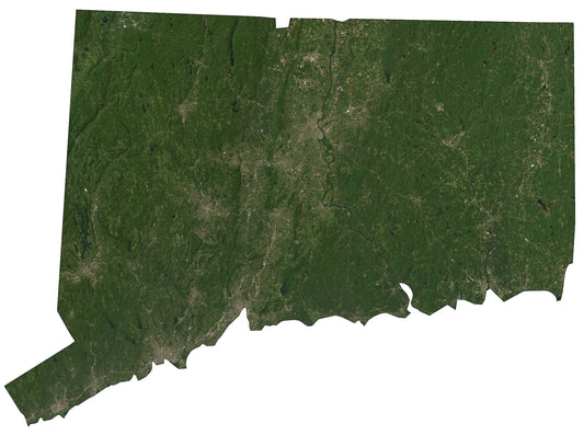 Connecticut Satellite Map Glossy Poster Picture Photo Print Banner  Conversationprints