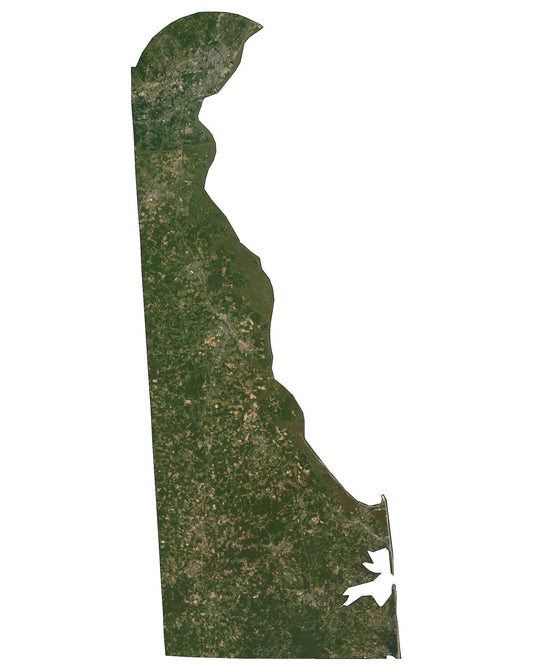 Delaware Satellite Map Glossy Poster Picture Photo Print Banner  Conversationprints
