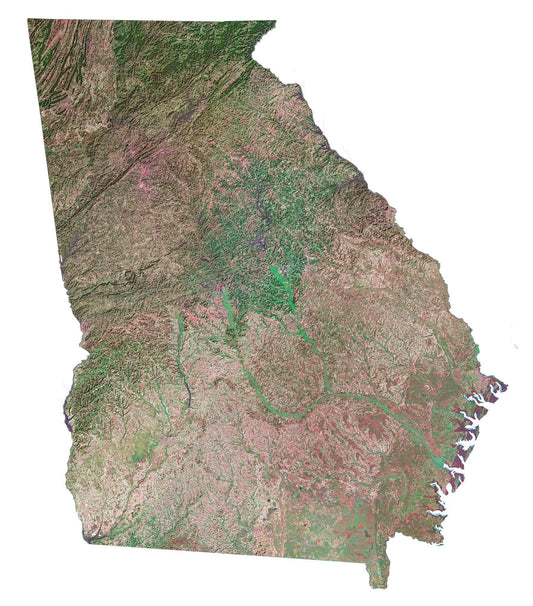 Georgia Satellite Map Glossy Poster Picture Photo Print Banner  Conversationprints