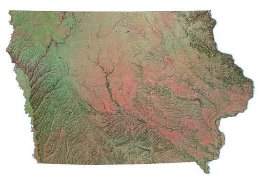 Iowa Satellite Map Glossy Poster Picture Photo Print Banner  Conversationprints