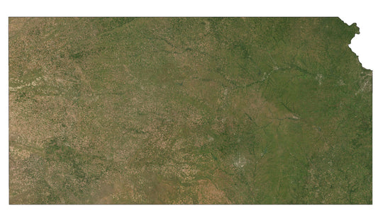Kansas Satellite Map Glossy Poster Picture Photo Print Banner  Conversationprints