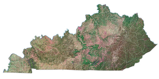 Kentucky Satellite Map Glossy Poster Picture Photo Print Banner  Conversationprints