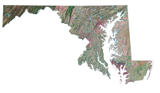 Maryland Satellite Map Glossy Poster Picture Photo Print Banner  Conversationprints