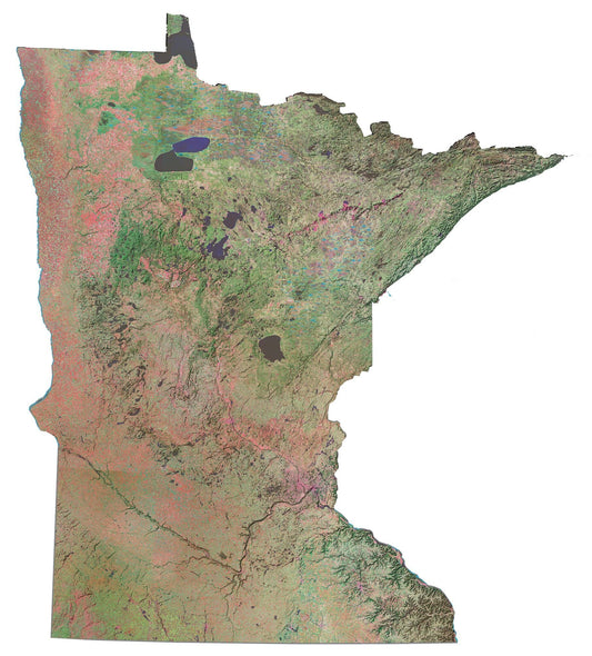 Minnesota Satellite Map Glossy Poster Picture Photo Print Banner  Conversationprints