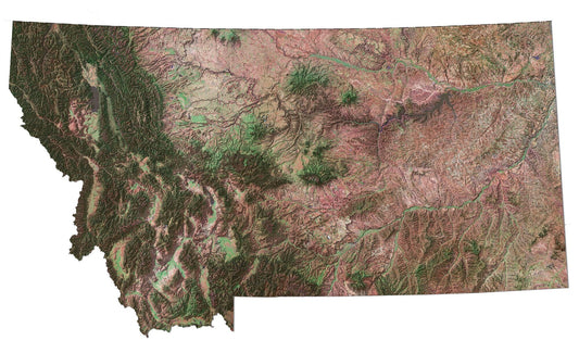 Montana Satellite Map Glossy Poster Picture Photo Print Banner  Conversationprints