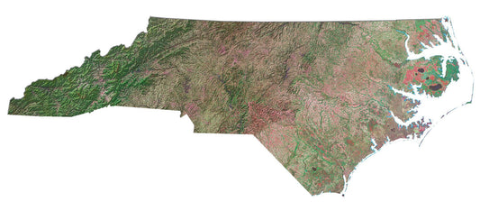 North Carolina Satellite Map Glossy Poster Picture Photo Print Banner  Conversationprints