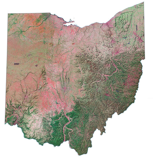 Ohio Satellite Map Glossy Poster Picture Photo Print Banner  Conversationprints