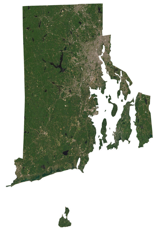 Rhode Island Satellite Map Glossy Poster Picture Photo Print Banner  Conversationprints